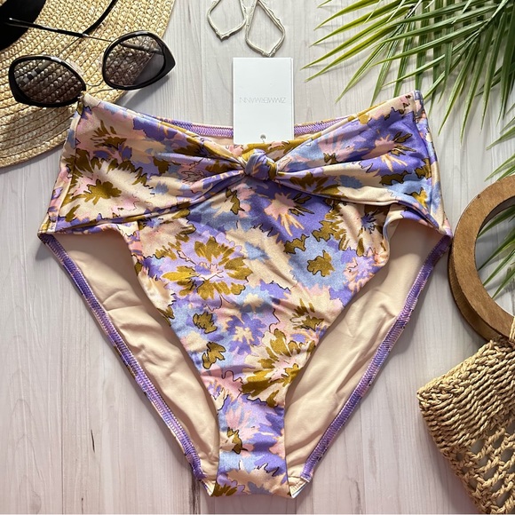Zimmermann Violet High Waist Bikini Bottom - Picture 1 of 15
